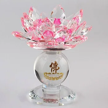 Aukštas-kojis crystal lotus žvakidė sviestas lempose vestuvių prekių spalvinga kristalų papuošalai lotus Budistų prekes