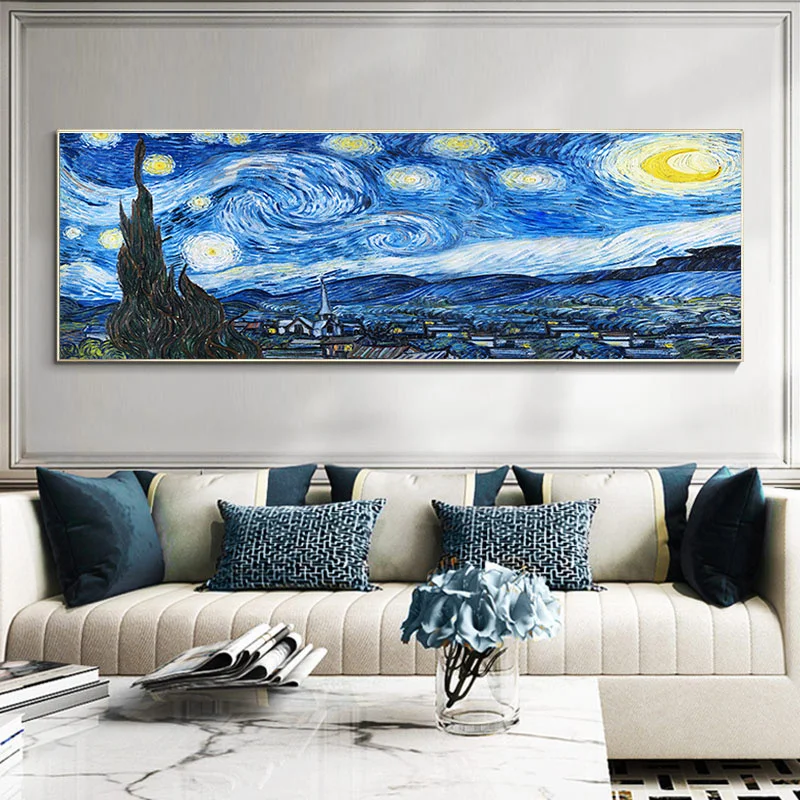 Impresionistų Van Gogho Meno kūrinius Naftos Paveikslų Spausdinimas ant Drobės, Abstrakčiai Kviečių Laukas Žvaigždėtą Naktį Plakatas Namų Sienų Dekoras (be Rėmelio)