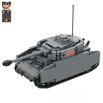 WW2 Panzer IV ausf H Karinių Ginklų Žaislas Bakas Kūrimo Bloką Nustatyti Plytų Modelį, Gimtadienis, Kalėdos, Dovanos su 1 Kariai