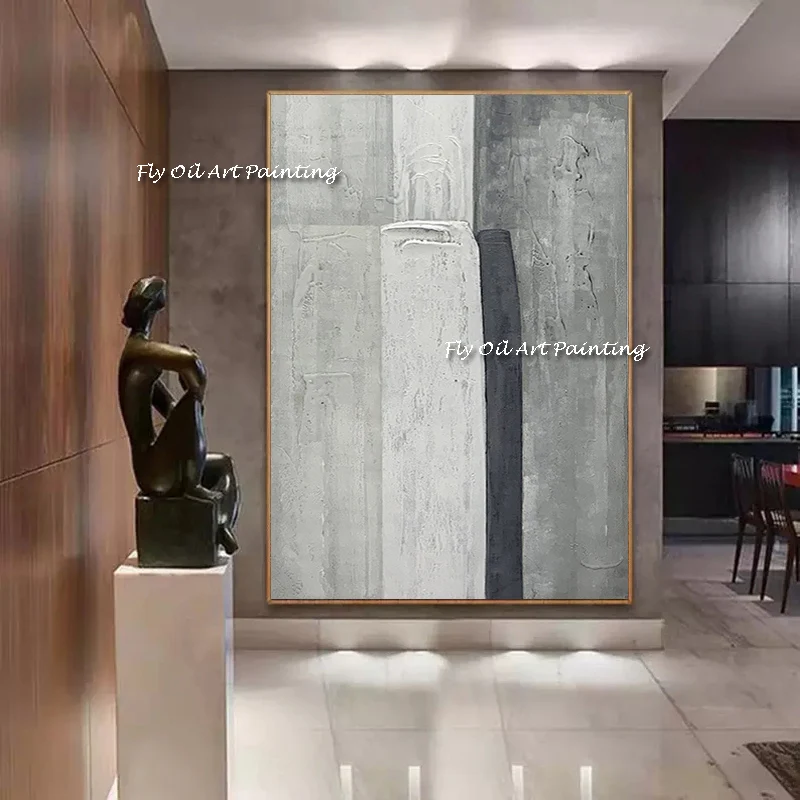 Naujausia Rankų Darbo Abstraktaus Meno Aliejaus Tapybai Sienos Drobė Balta Juoda Paveikslų Koridoriaus Vaizdą Kambarį Apdaila Frameless