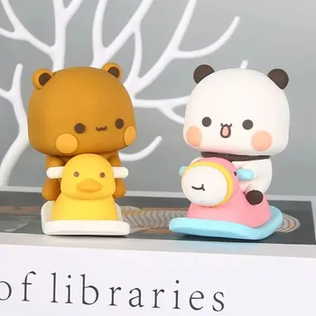 2vnt Bubu Ir Dudu Anime Paveikslas Modelis, Mielas Animacinių filmų Panda Bear Žaislas, Lėlė Namų Dekoro Vaikams Gimtadienio Dovana