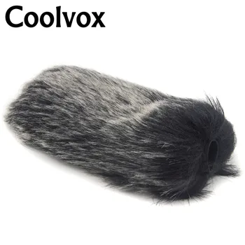 Coolvox Triušio plaukų stilių Kondensatoriaus Mikrofonas, Lauko Diktofonas, Vėjo Padengti Shield Furry Priekinio stiklo priekinio, galinio Stiklo 15.8 cm