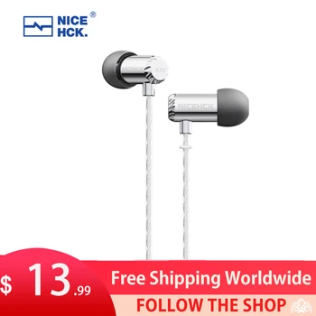 NiceHCK X39 3.5 mm L Plug HIFI Laidinio In-Ear Ausinės Mini 6mm Titano Padengti Dinaminių Ausinių HD Mikrofonas Miego Žaidimas Muzikos IEM